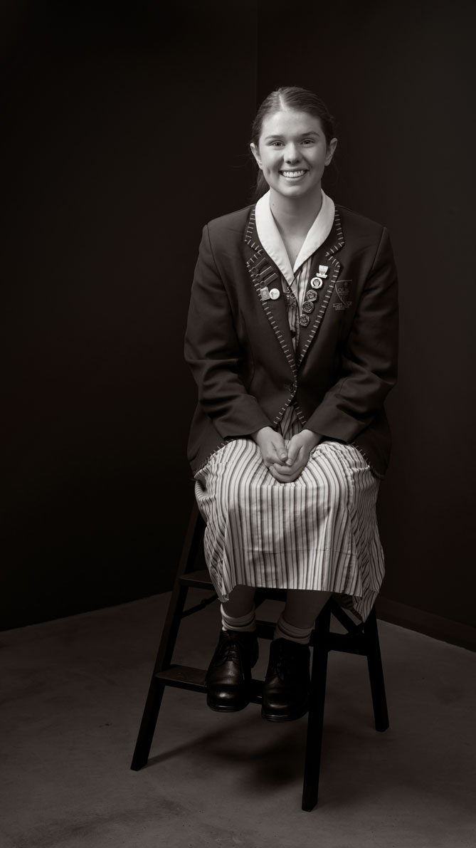 Black and white portrait of Young Leader 2020 Josie Connelly