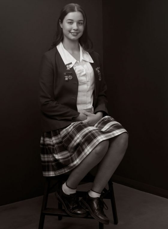 Black and white portrait of Young Leader 2020 Tina Goutzas